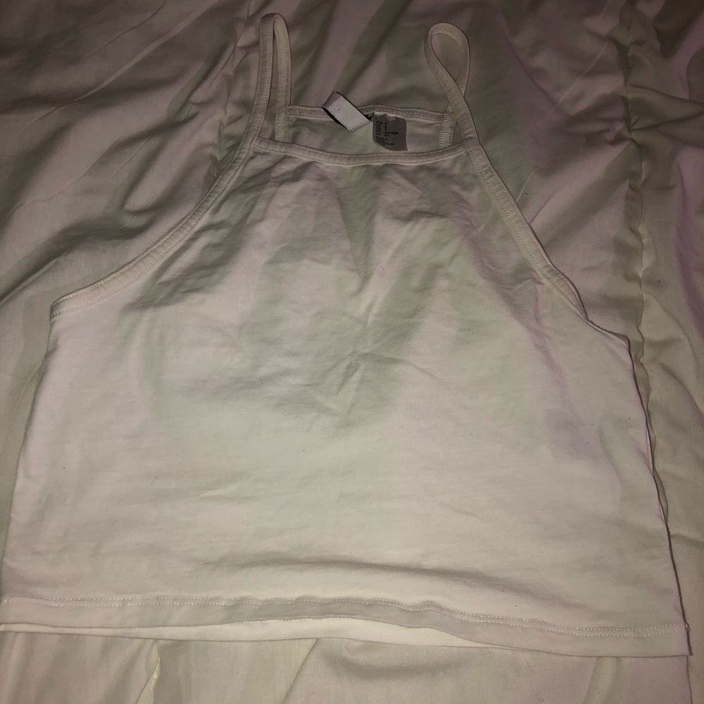 Plain white crop top